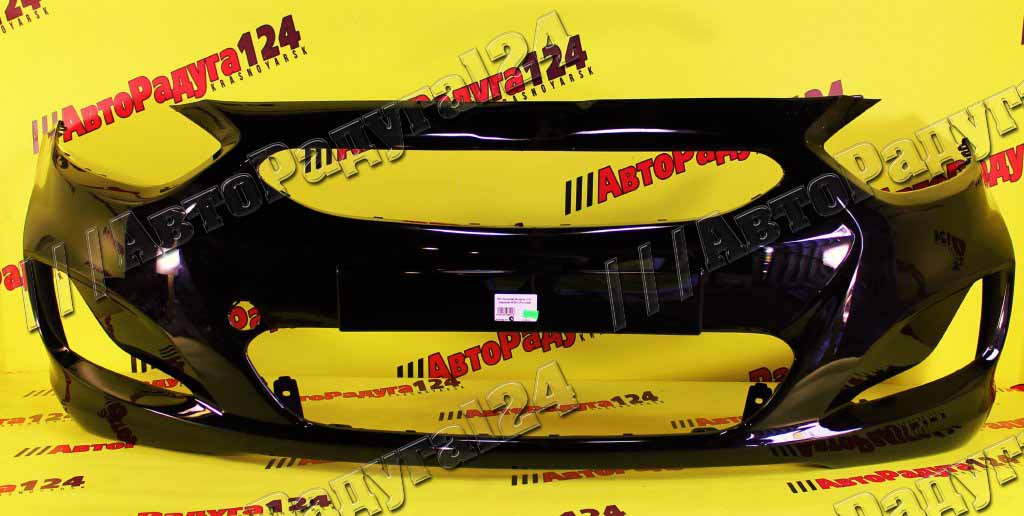 Бампер Hyundai Solaris, Хендай Солярис (2011-2014) передний Черный перламутр (MZH) (Россия)