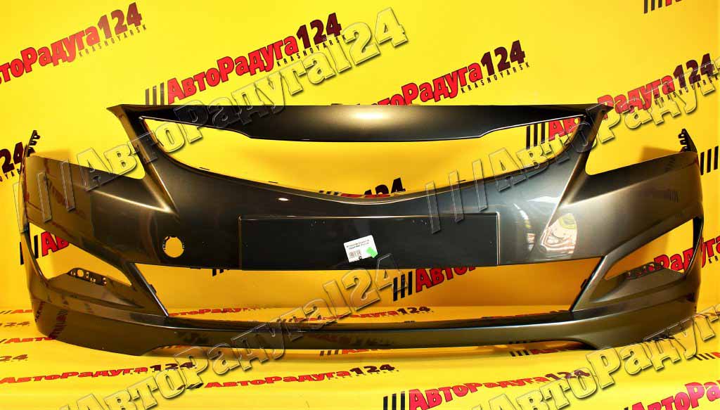 Бампер Hyundai Solaris, Хендай Солярис (2015-) передний Серый металлик (SAE) (Россия)