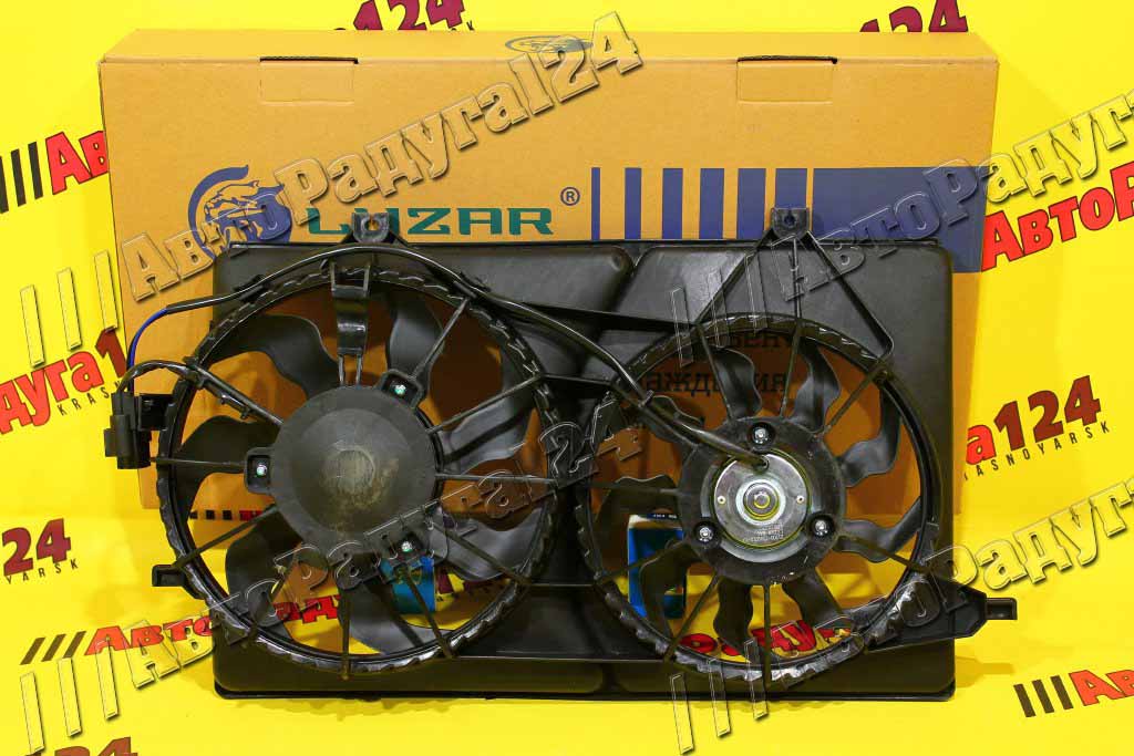 Электровентилятор основной ВАЗ 2170 под хала (двойной) (в сборе с кожухом) [LFK01270] (Luzar)