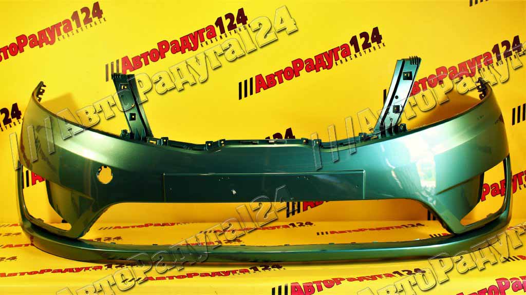 Бампер Kia Rio, Киа Рио (2011-2014) передний Изумрудно - зеленый (EMG) (Россия)