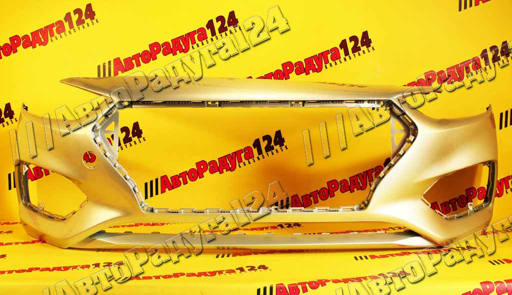 Бампер Hyundai Solaris, Хендай Солярис (2017-2020) передний Серебристый металлик (RHM)