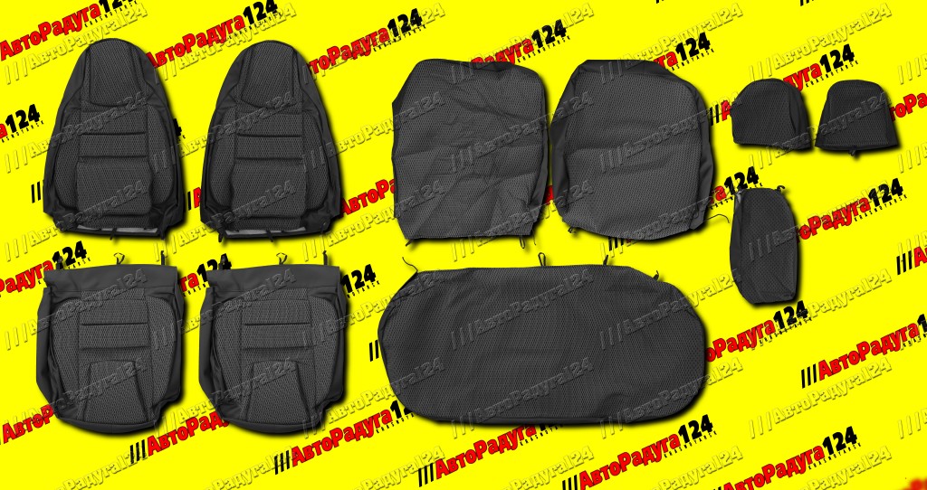 Чехлы на сиденья ВАЗ 2110 черные вставки Анатомические (Жаккард) (Д)