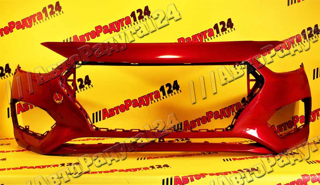 Бампер Hyundai Solaris, Хендай Солярис (2017-2020) передний Красный (R4R)