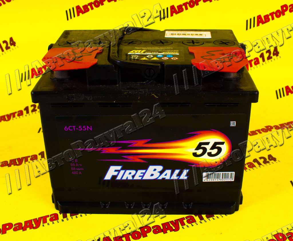 Аккумулятор  55 А прямая полярность (6CT55N) (Fire Ball)