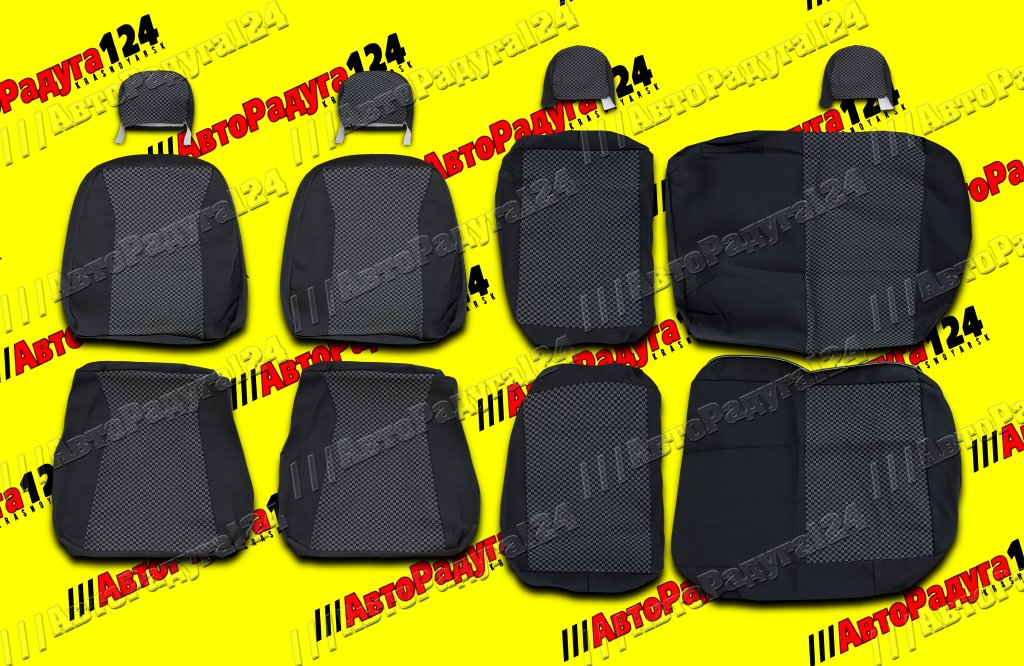 Обивки сидений ВАЗ 2111, 2112 седан (черные - ультра) (OB211204)