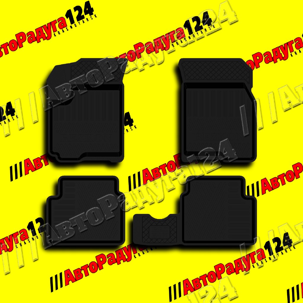 Коврики салонные Chevrolet Aveo T200/T250 (2003-2012) резиновые [1012005100] (REZKON)
