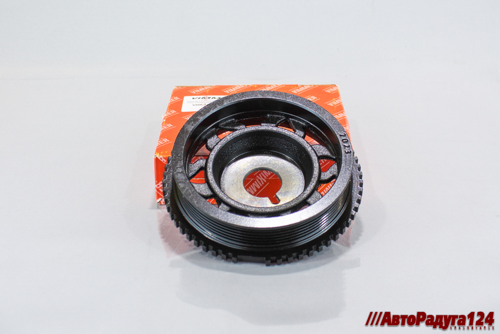 Демпфер ВАЗ 2112 (под ремень генератора) (под шпонку) цельный чугун (VMR-2112-1005060) (Vimmer)