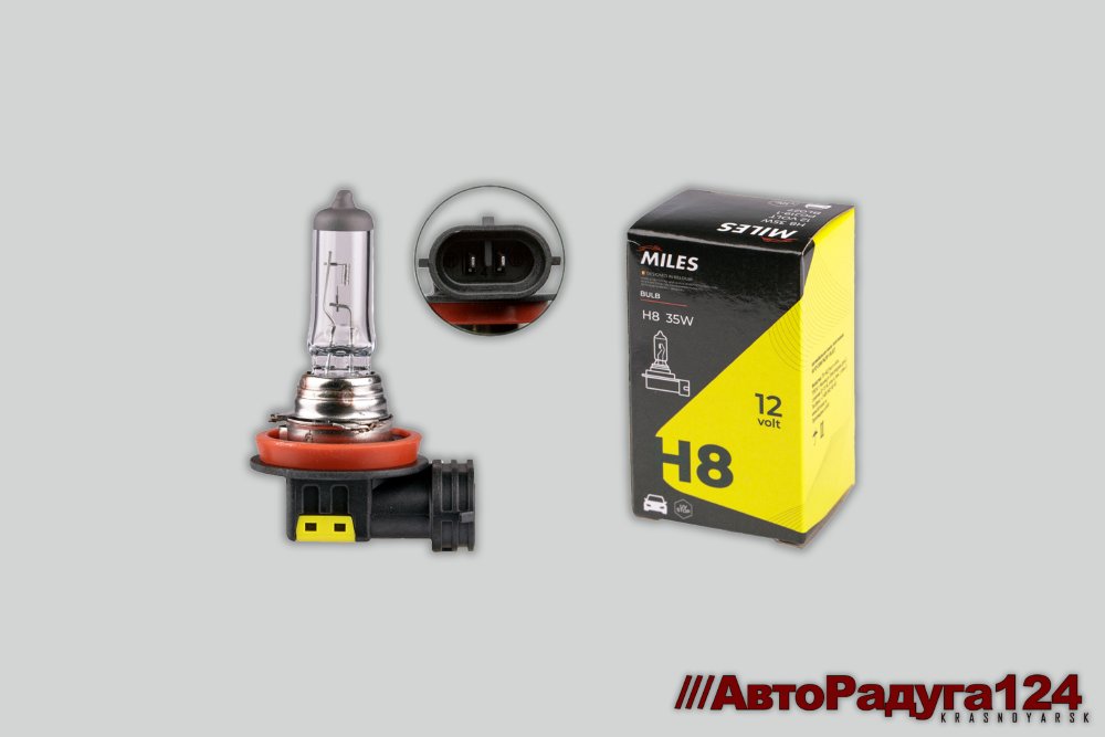 Автолампа H8 PGJ19-1, 12V, 35W (BL027) (Miles)
