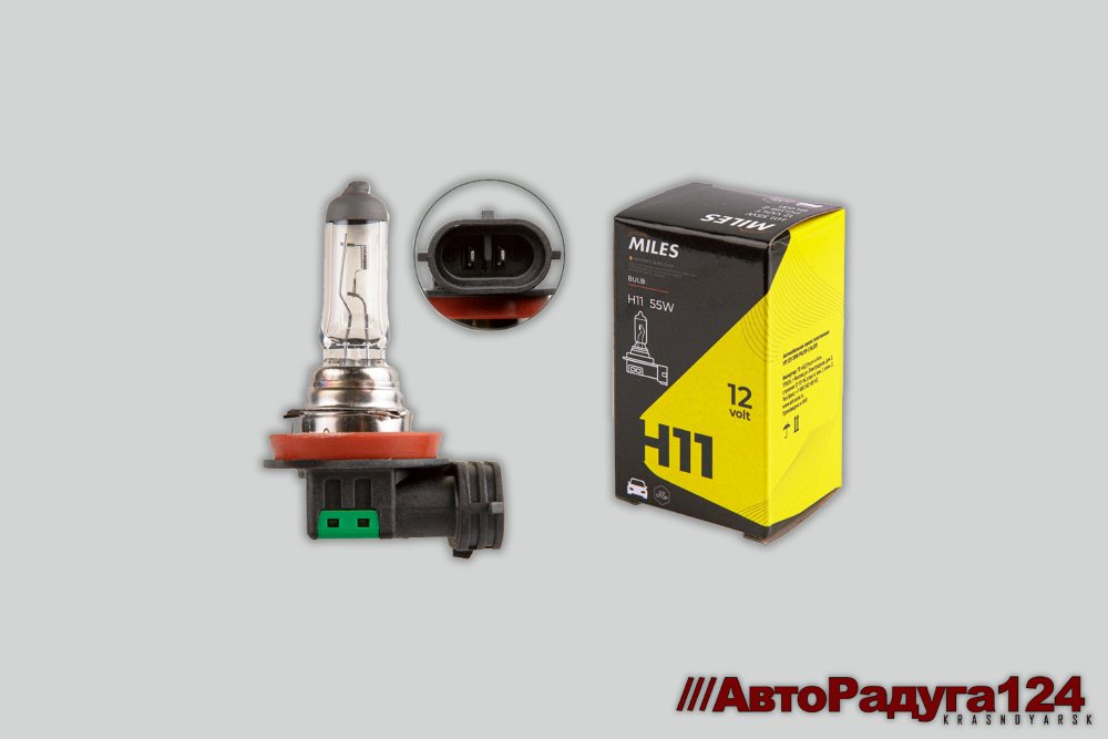 Автолампа H11 PGJ19-2, 12V, 55W (BL031) (Miles)
