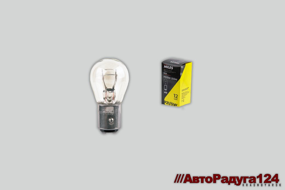 Автолампа P21/5W BAY15d, 12V, 21/5W (упак. 10 шт) (BL047) (Miles)