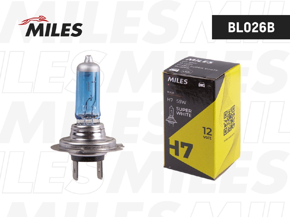 Автолампа H7 PX26d, 12V, 55W Super White (BL026B) (Miles)